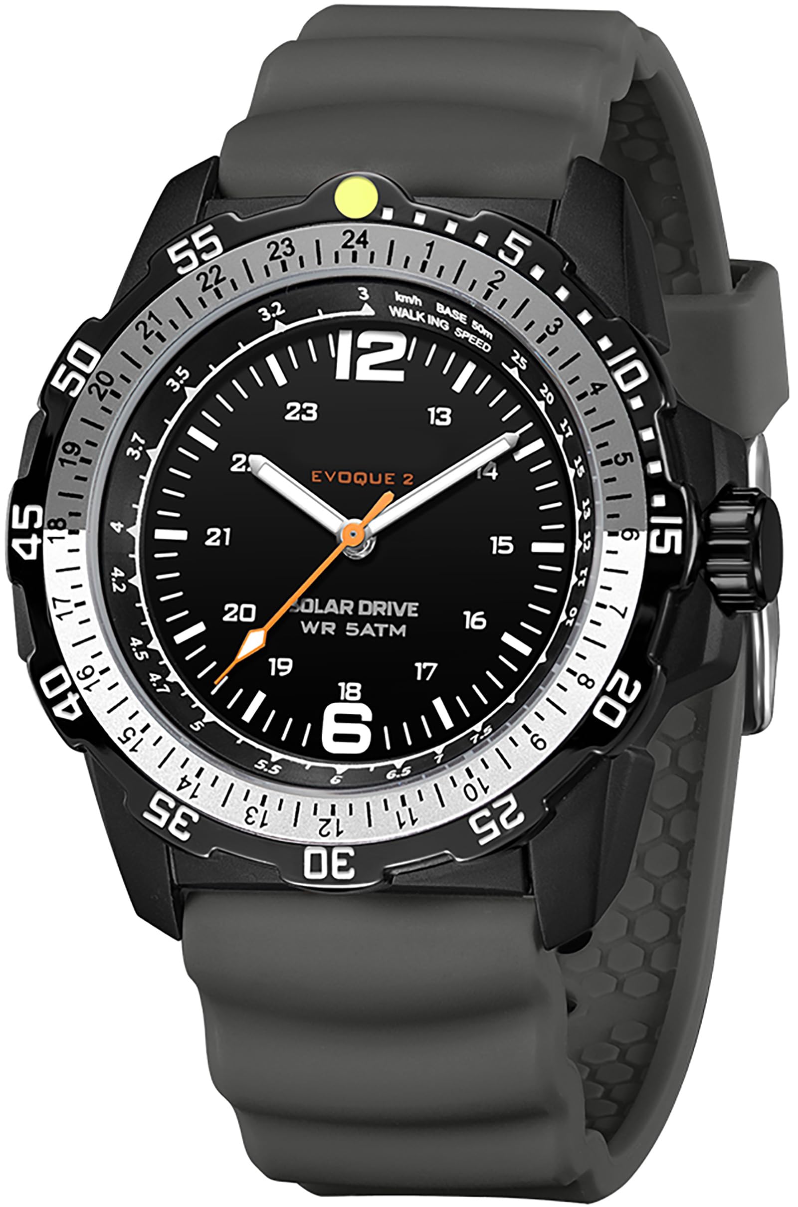findtime Orologio da polso da uomo a energia solare, 5 ATM, impermeabile, analogico, design minimalistico, militare, in silicone, orologio sportivo