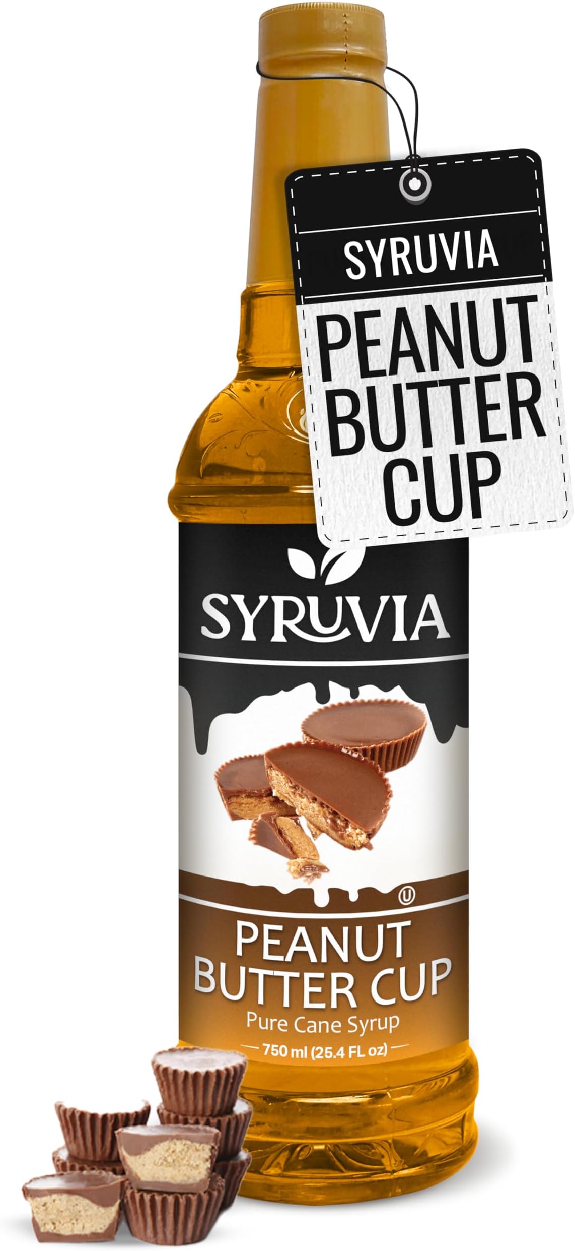 Coffee Syrup, Peanut Butter Cup Flavored Syrup for Drinks, Lattes, and Desserts – 25.4 fl oz