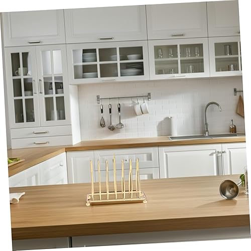 Miniatura 9 de DOITOOL Soporte para tapa para escurridor de platos, hierro dorado, 20 pulgadas