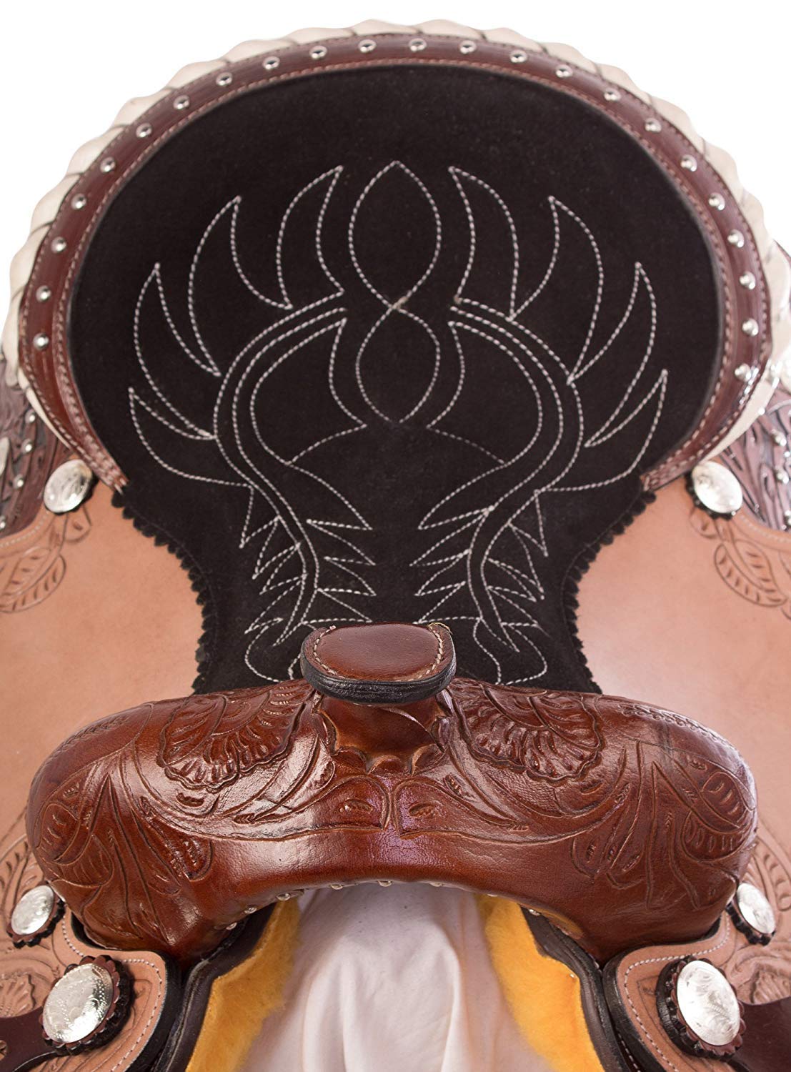 Selle de baril en cuir western faite main avec jeu d'accessoires