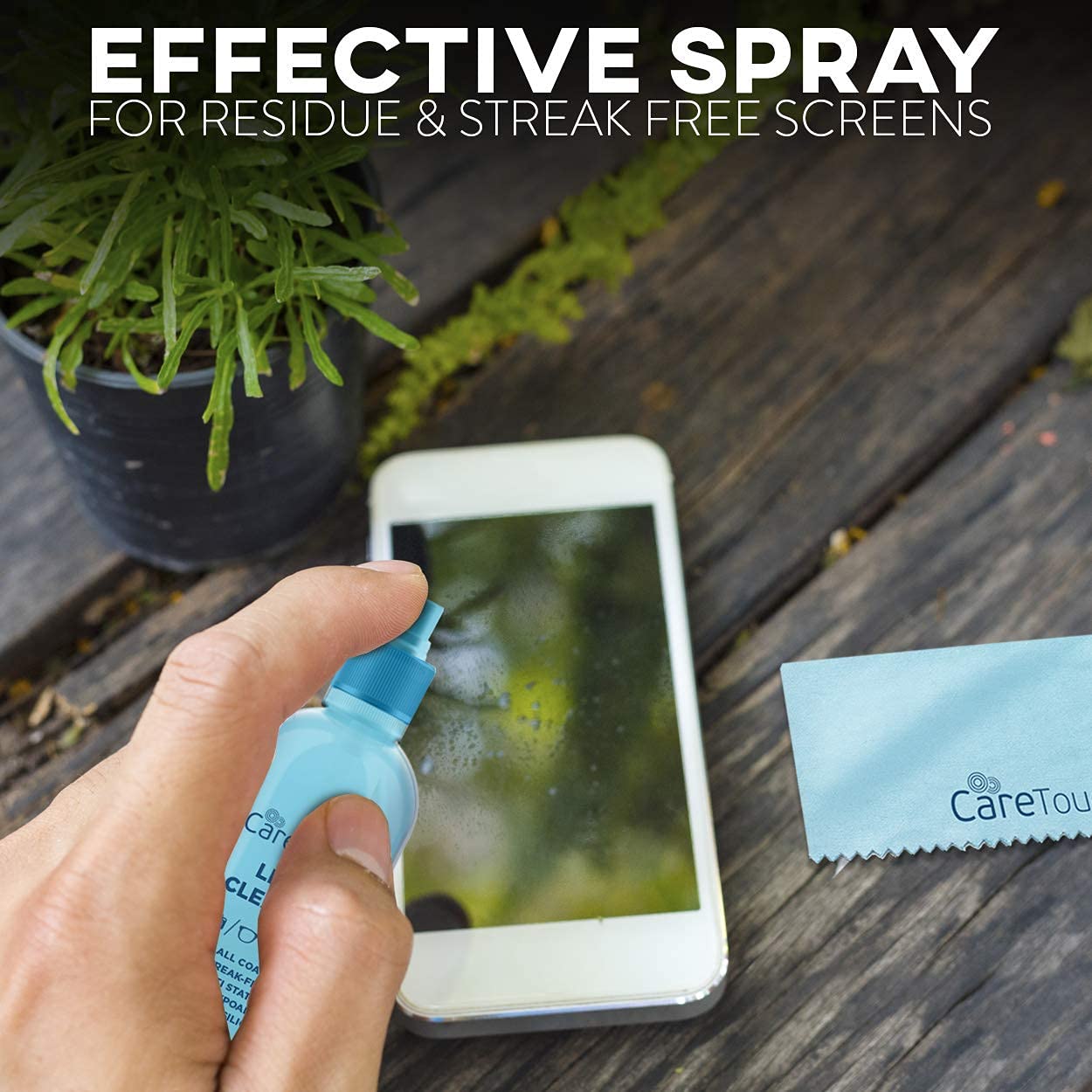 Care Touch Eyeglass Cleaner Spray Kit, Alcohol-Free Glasses Cleaner Solution for All Lenses, 16oz (8oz x 2) & 2oz Bottles - Eye Glasses Lens Cleaner Kit with 26 Lens Wipes & 2 Microfiber Cloths : Health & Household