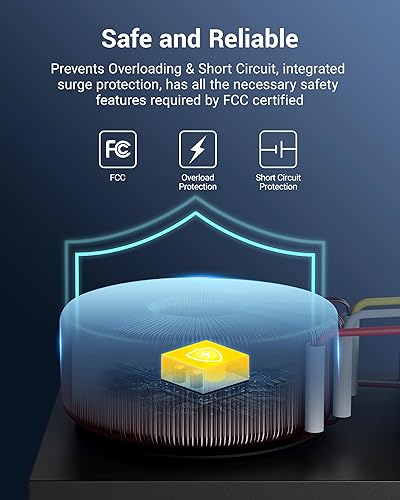 Miniatura 5 de DEWENWILS Transformador inteligente de paisaje de bajo voltaje de 120 W, WiFi de 2.4 GHz, funciona con Alexa y Google Home, 120 V CA a 12 V CA para