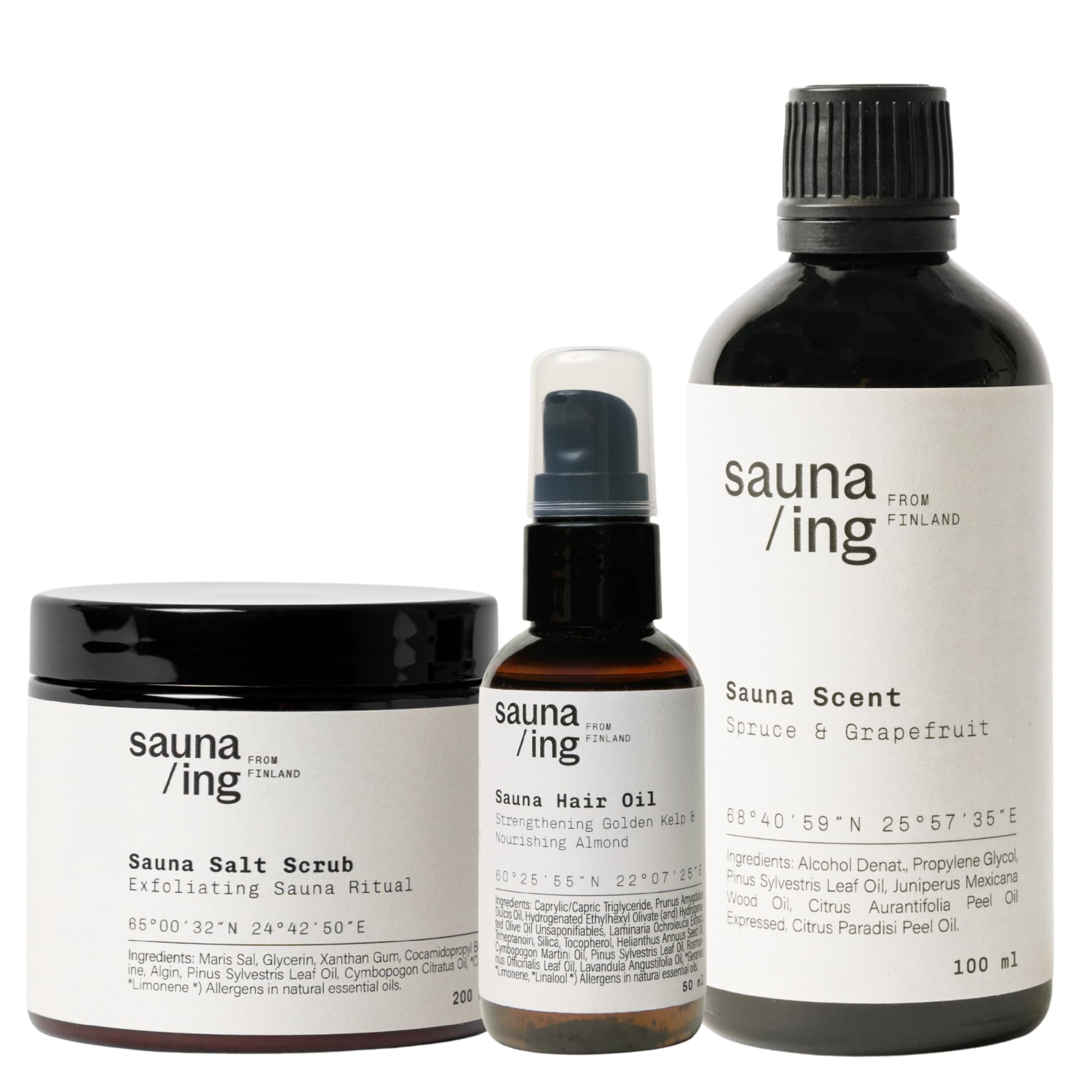 Sauna Beauty Set: Aufguss, Salz-Peeling & Haaröl – Sauna Ritual
