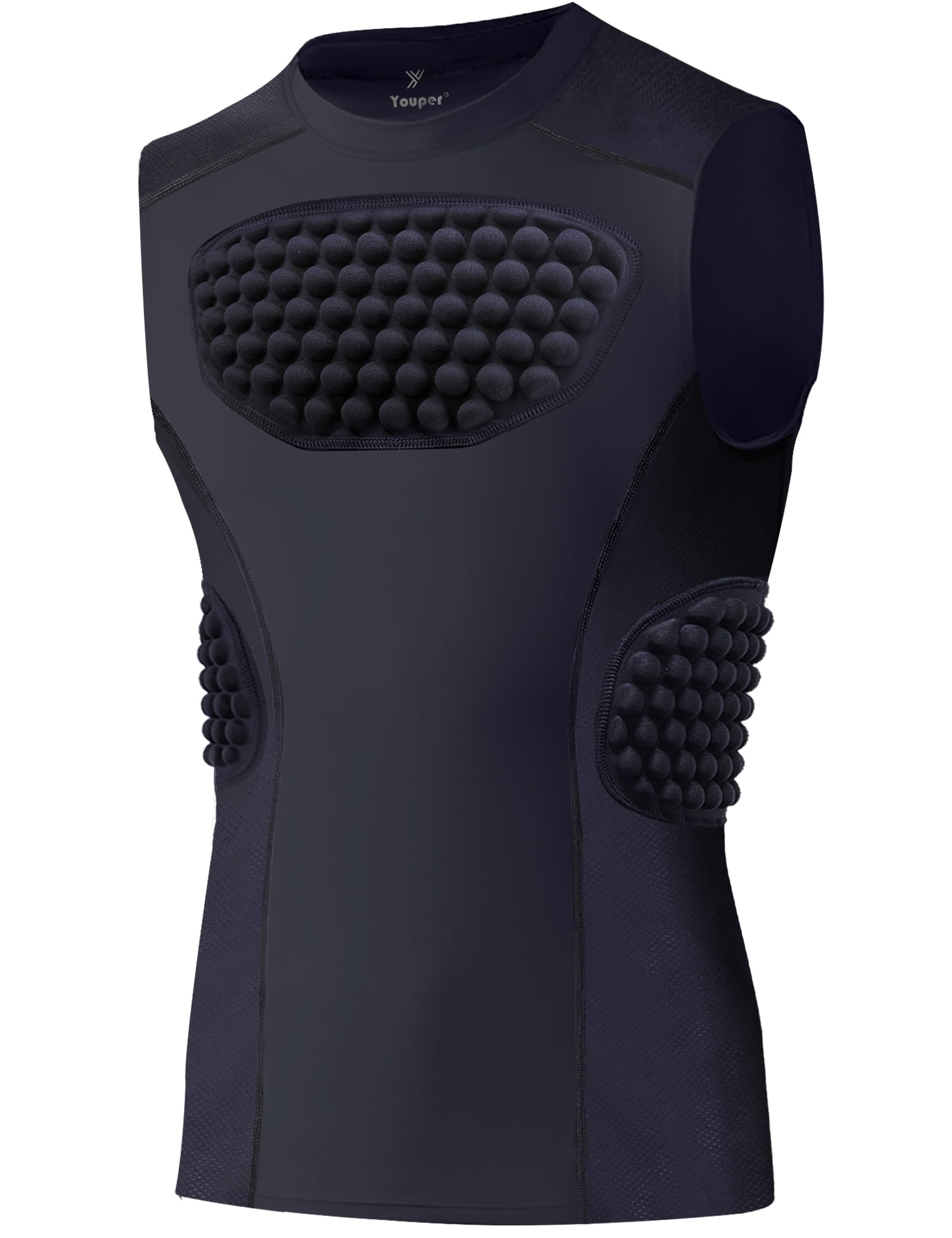 Youper Youth Padded Chest Protector Shirt, Heart-Guard/Sternum Protection for Baseball, Football, T Ball & Softball