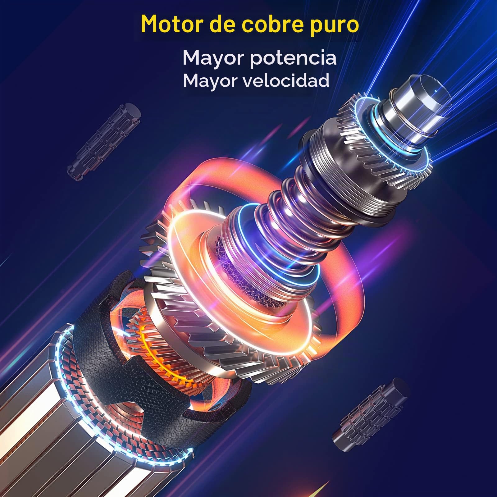 Bogseth Mini Motosierra Bateria 6 Pulgadas, Motosierra Eléctrica, Motosierra de Mano para Ramas, Rboles, Jardín, 2 Baterías, 2 Cadenas