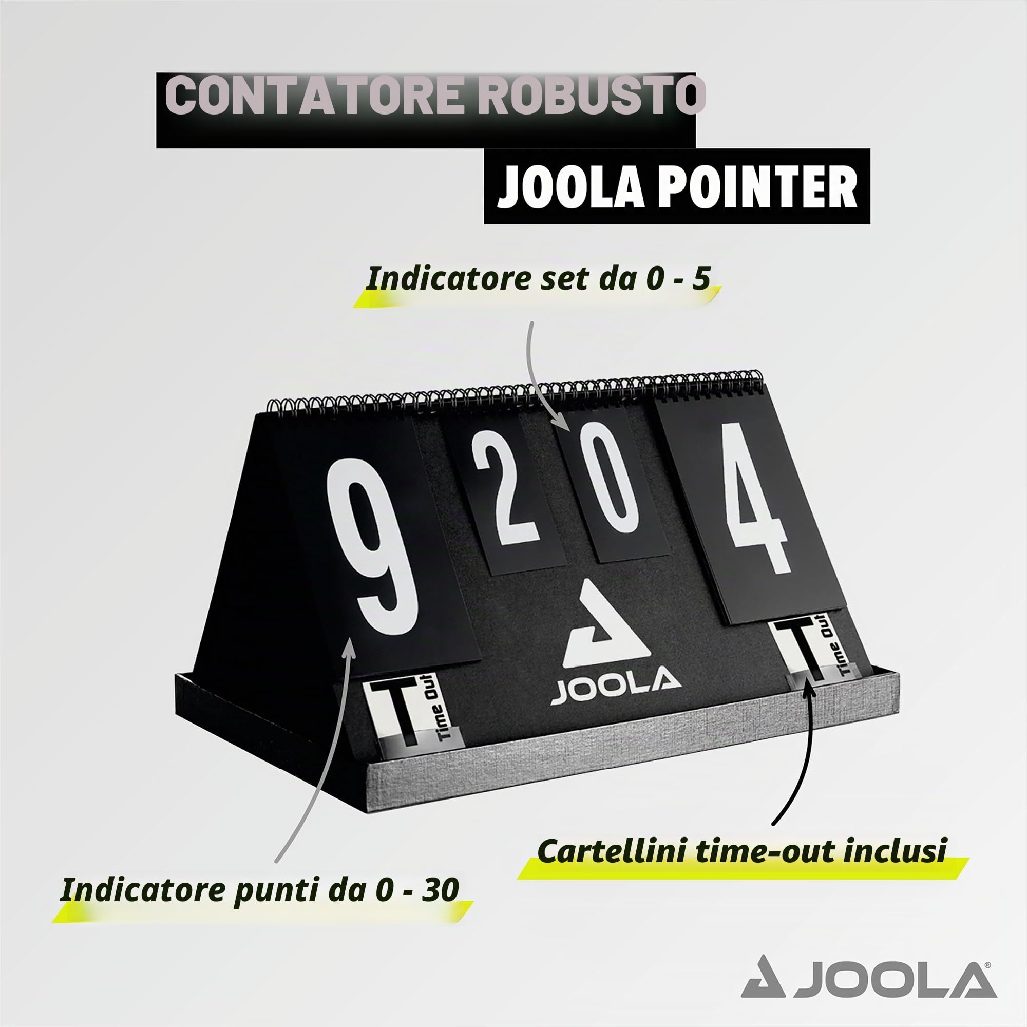 JOOLA Pointer Segnapunti, Unisex – Adulto, Nero, Taglia Unica