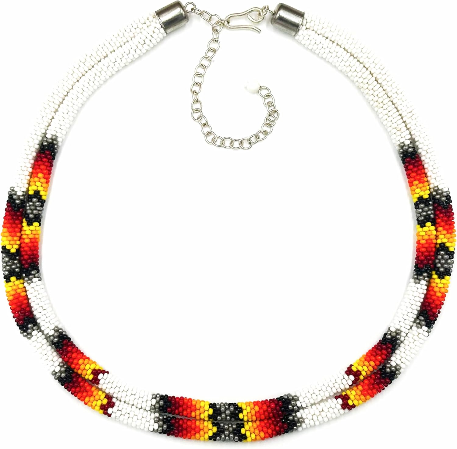 BeadsCorner Native Style Beaded Double Strand Rope Necklace for Women Handmade