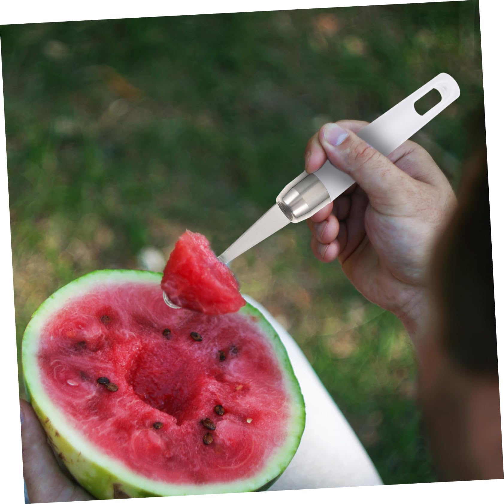 Garneck 1pc Stainless Steel Fruit Ball Scoop Melon Baller Spoon for Watermelon Cucumber Cantaloupe Dragon Fruit Easy to Use Clean Safe