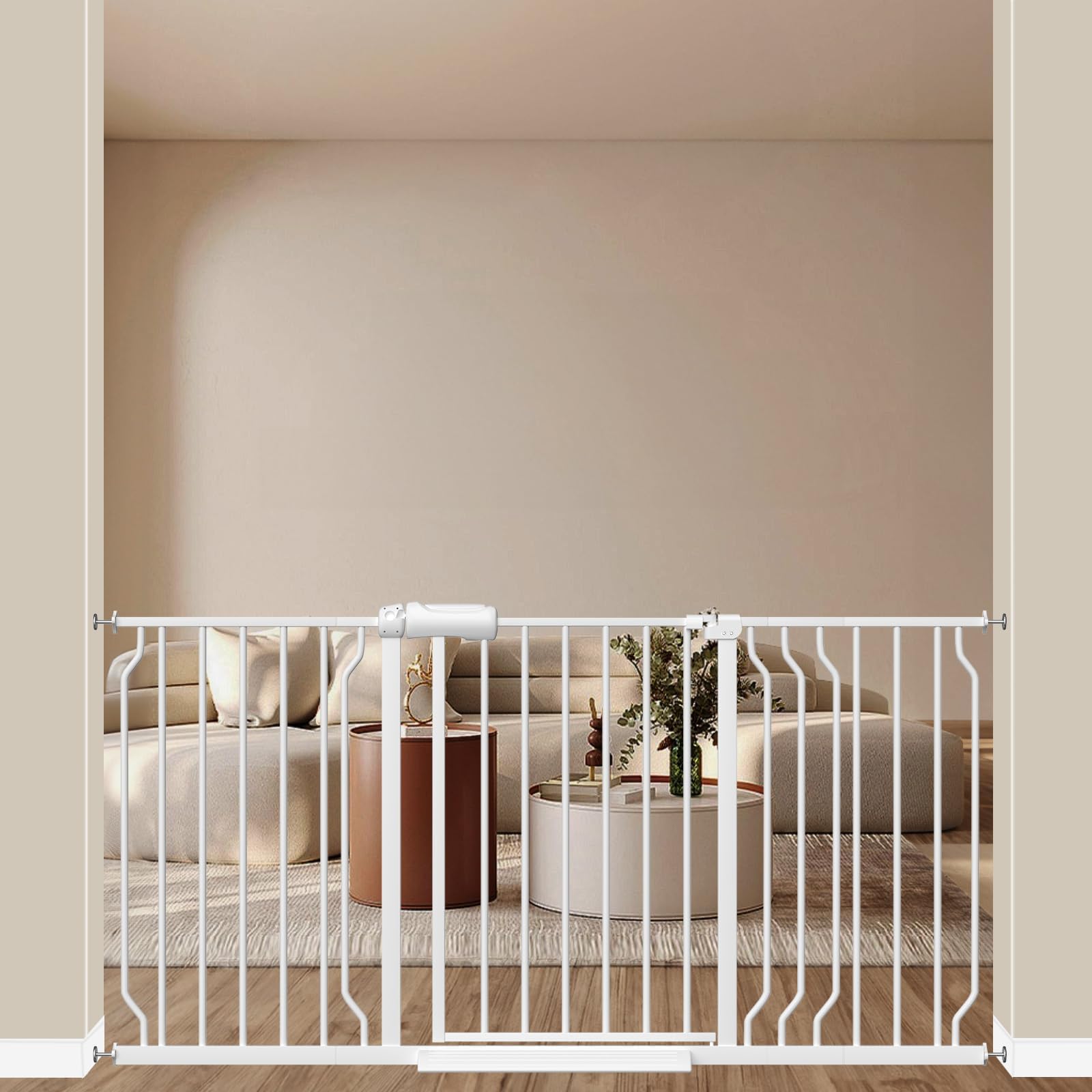 Photo 1 of ALLAIBB Extra Wide Baby Gate 52.76-62.2" Pressure Mounted White