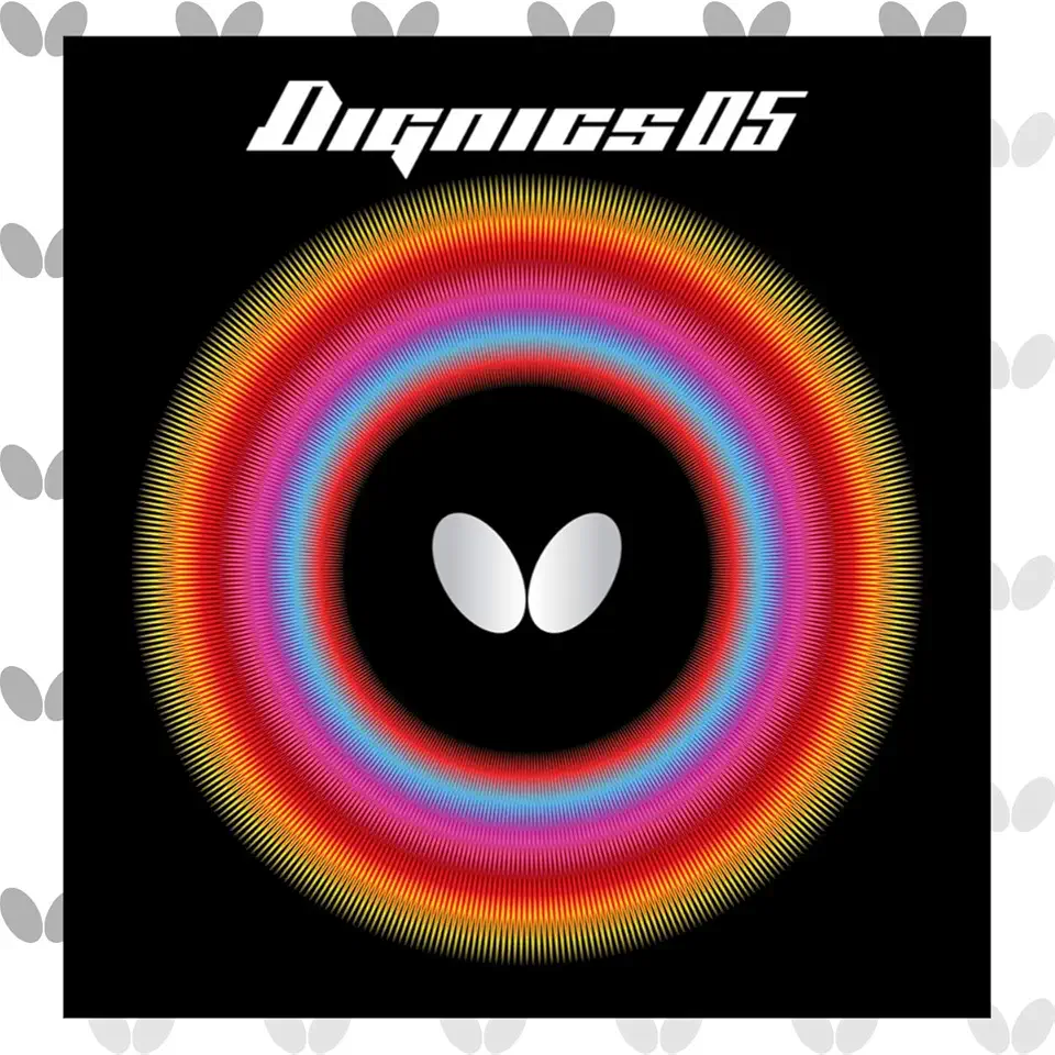 Borracha para tênis de mesa Butterfly Dignics 05 | Borracha para tênis de mesa de borboleta | 1,9 ou 2,1 mm | Vermelho ou Preto | 1 folha de borracha para tênis de mesa invertida | Borracha profissional para tênis de mesa