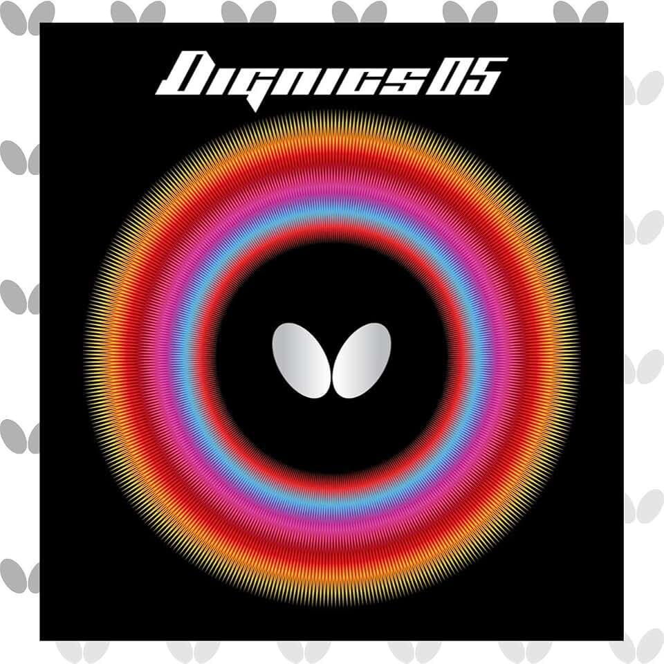 Borracha para tênis de mesa Butterfly Dignics 05 | Borracha para tênis de mesa de borboleta | 1,9 ou 2,1 mm | Vermelho ou Preto | 1 folha de borracha para tênis de mesa invertida | Borracha profissional para tênis de mesa