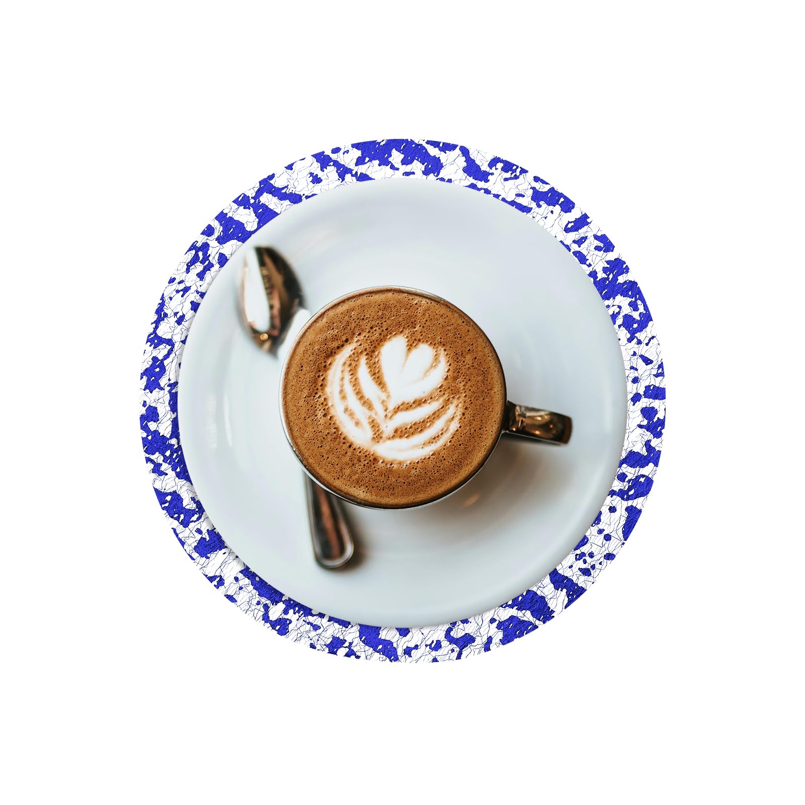 sourcing map 24pcs Disposable Placemats, 3.5 Inch Foil Metallic Place Mats Mesh Pressed Table Doilies, Table Centerpiece Decor for Wedding Party, Stone Blue