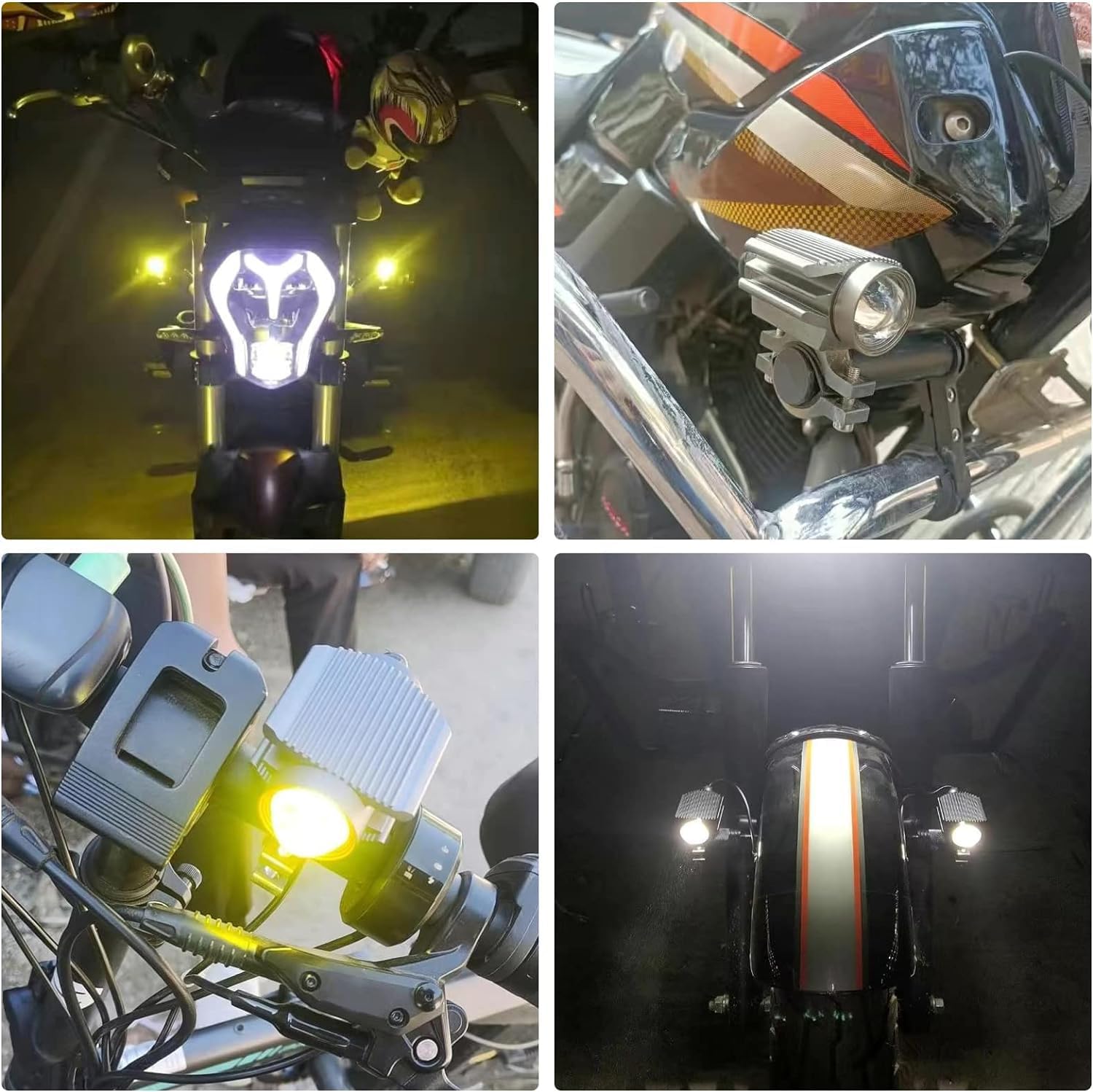 Amazon | X-STYLE 20W バイクフォグランプ LED 補助灯 2色 4モード 白+