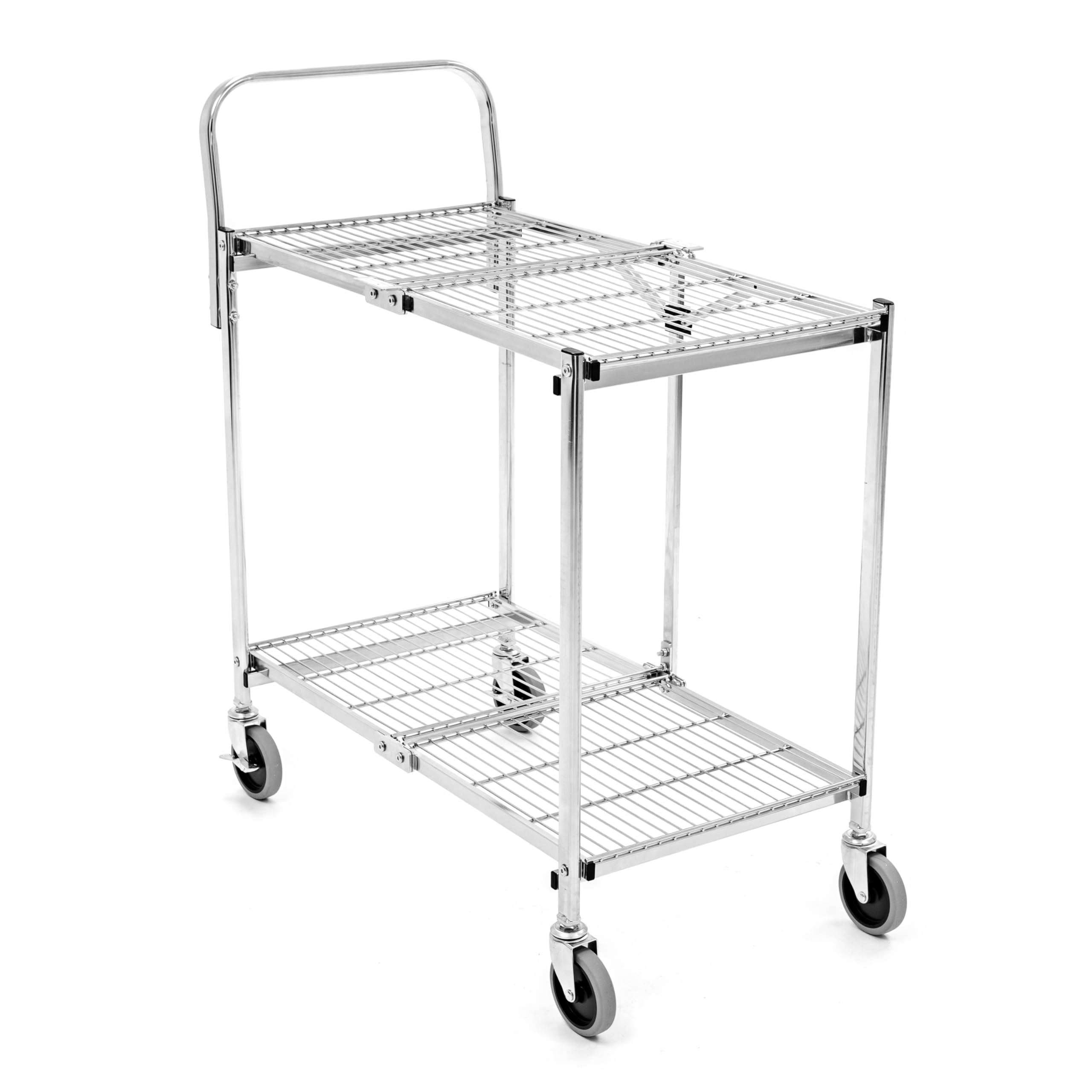 Tubstr original - Carrito de alambre plegable | Carrito utilitario de alambre de 2 estantes que proporciona un transporte cómodo, soporta 200 libras y se pliega para almacenamiento. Grado comercial