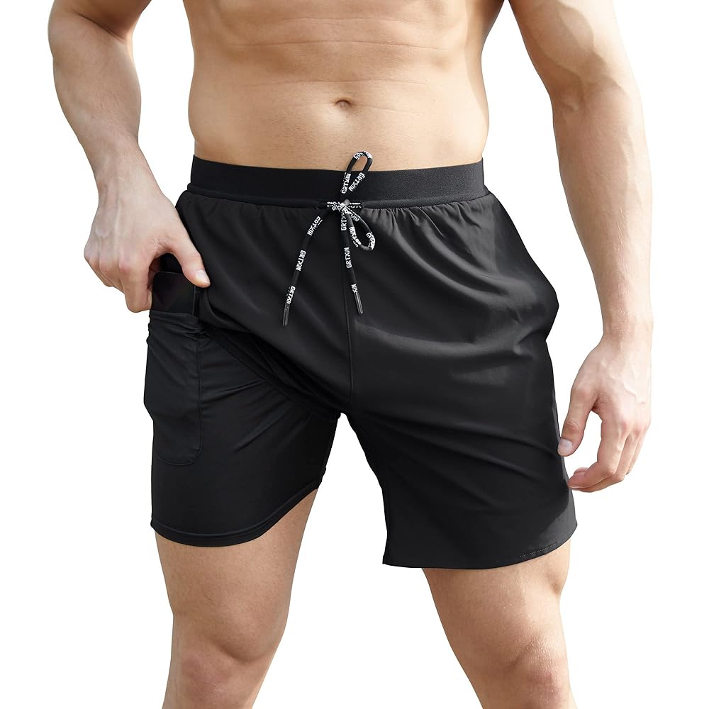 Amazon.com: GRTXIN Men's 2 in 1 Running Shorts, 7