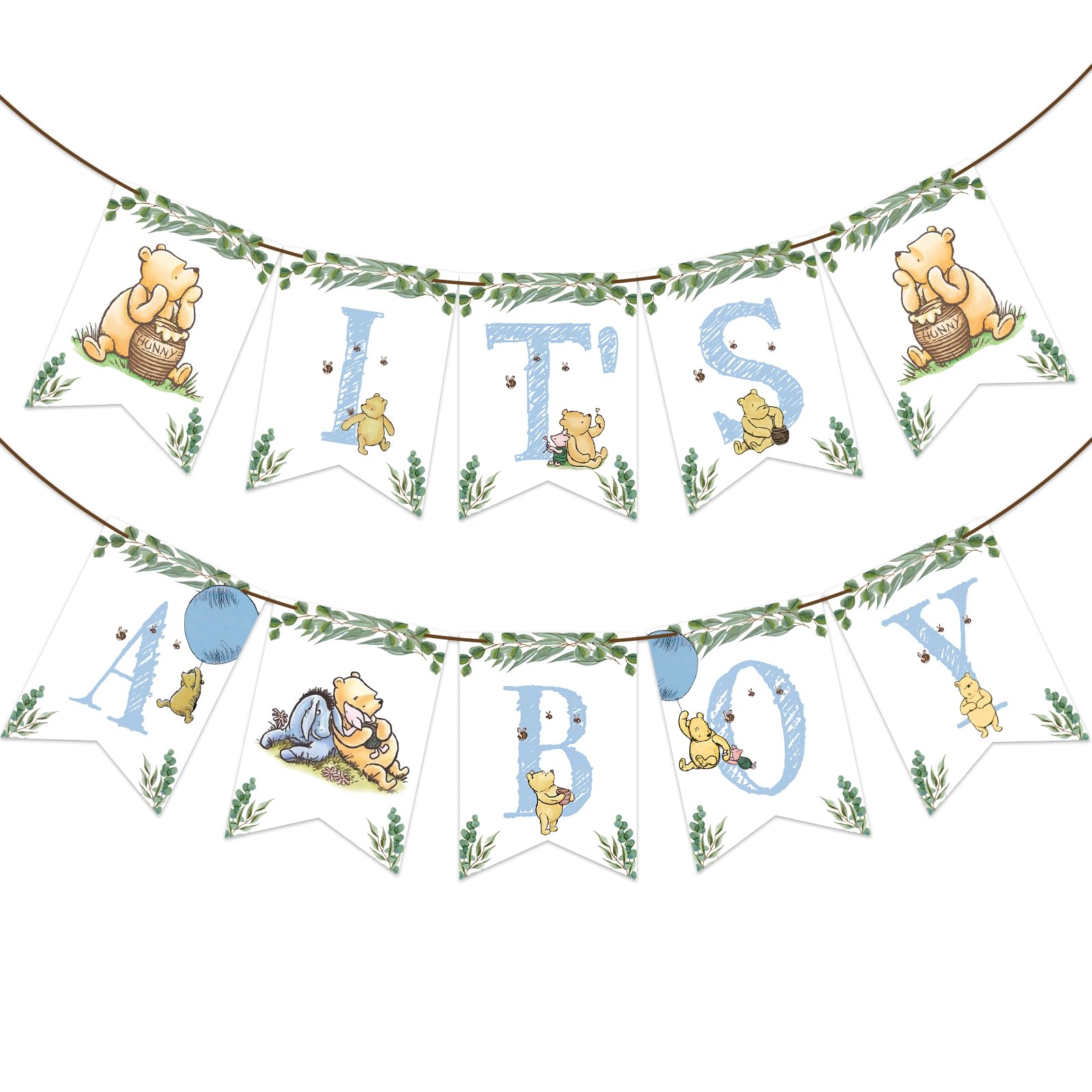 Winnie IT'S A Boy Banner for Baby Shower Decorations Boys Baby Shower Banner for Boys Party Birthday Decorations