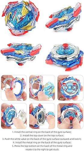 Miniatura 4 de Ultimate Valtryek Blayde Blades Burst Battling Tops Juego Bla Blades String Launcher Grip Bae Blades Juego de cuchillas de juego Juguetes para niños