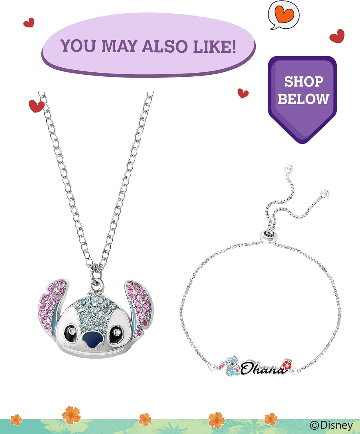 Disney Lilo & Stitch Hoop Earrings for Women – Officially Licensed Enamel and Silver Flash-Plated Stitch Dangle Earrings