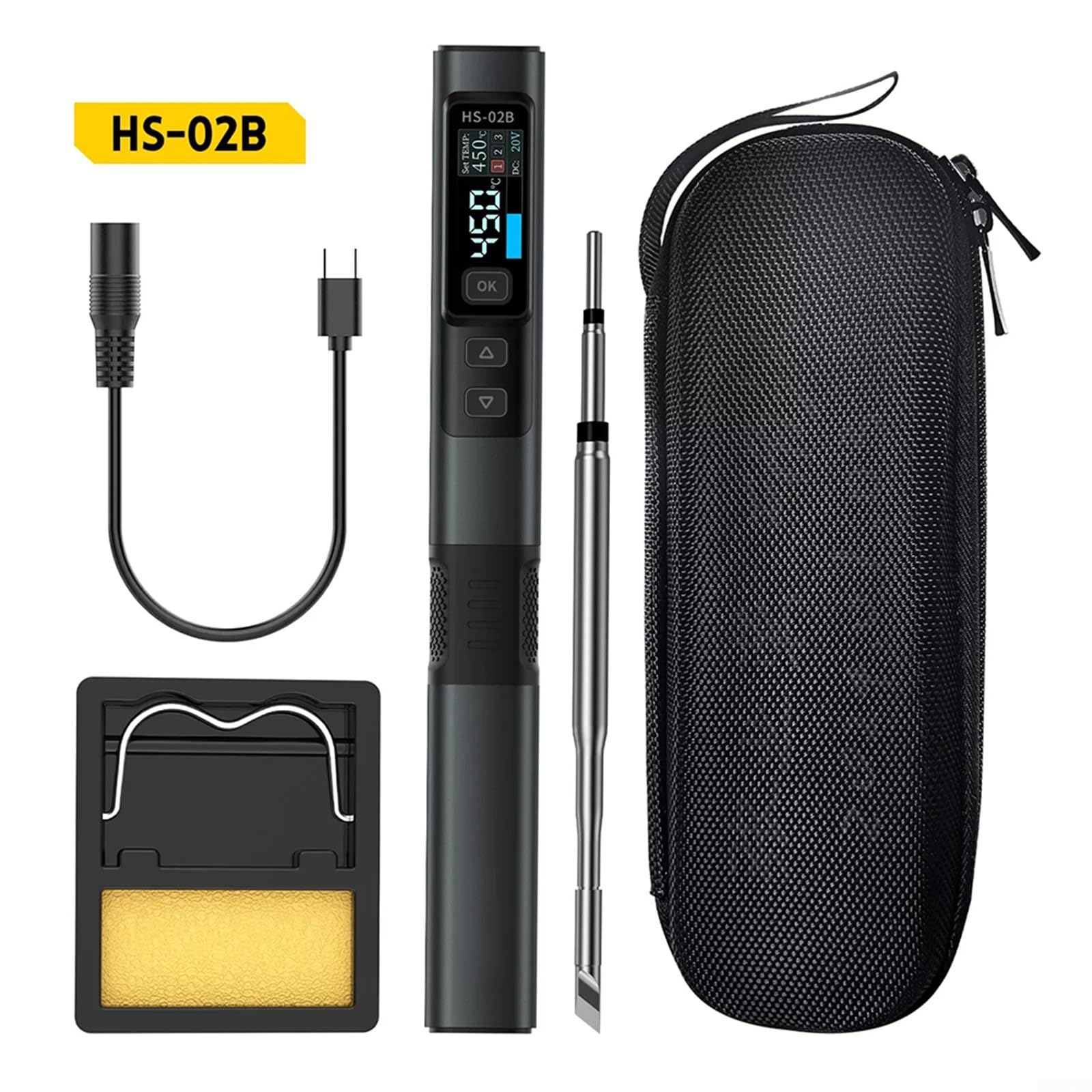 ZYWUOY Kit de Soldador, para soldadores eléctricos Inteligentes para FNIRSI HS02B PD 100 W, Kits de Temperatura Constante, Control preciso de Temperatura