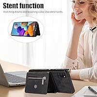 Vista 3 de Funda para teléfono Samsung Galaxy A21S con protector de pantalla de vidrio templado y correa cruzada para la muñeca, cordón para el hombro, soporte