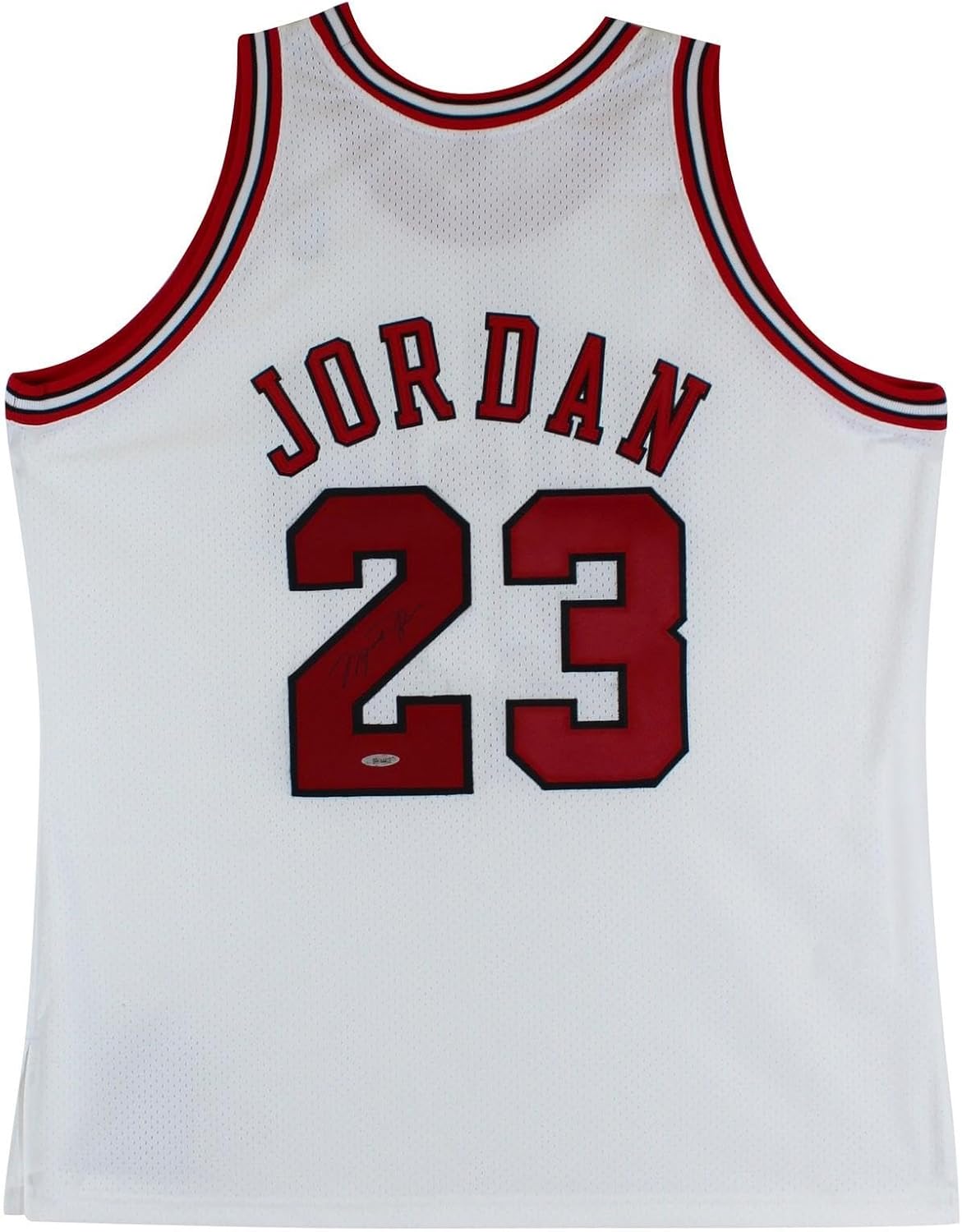 Bulls Michael Jordan Signed 1997-98 M&N Jersey UDA #BAH44402 - Autographed NBA Jerseys