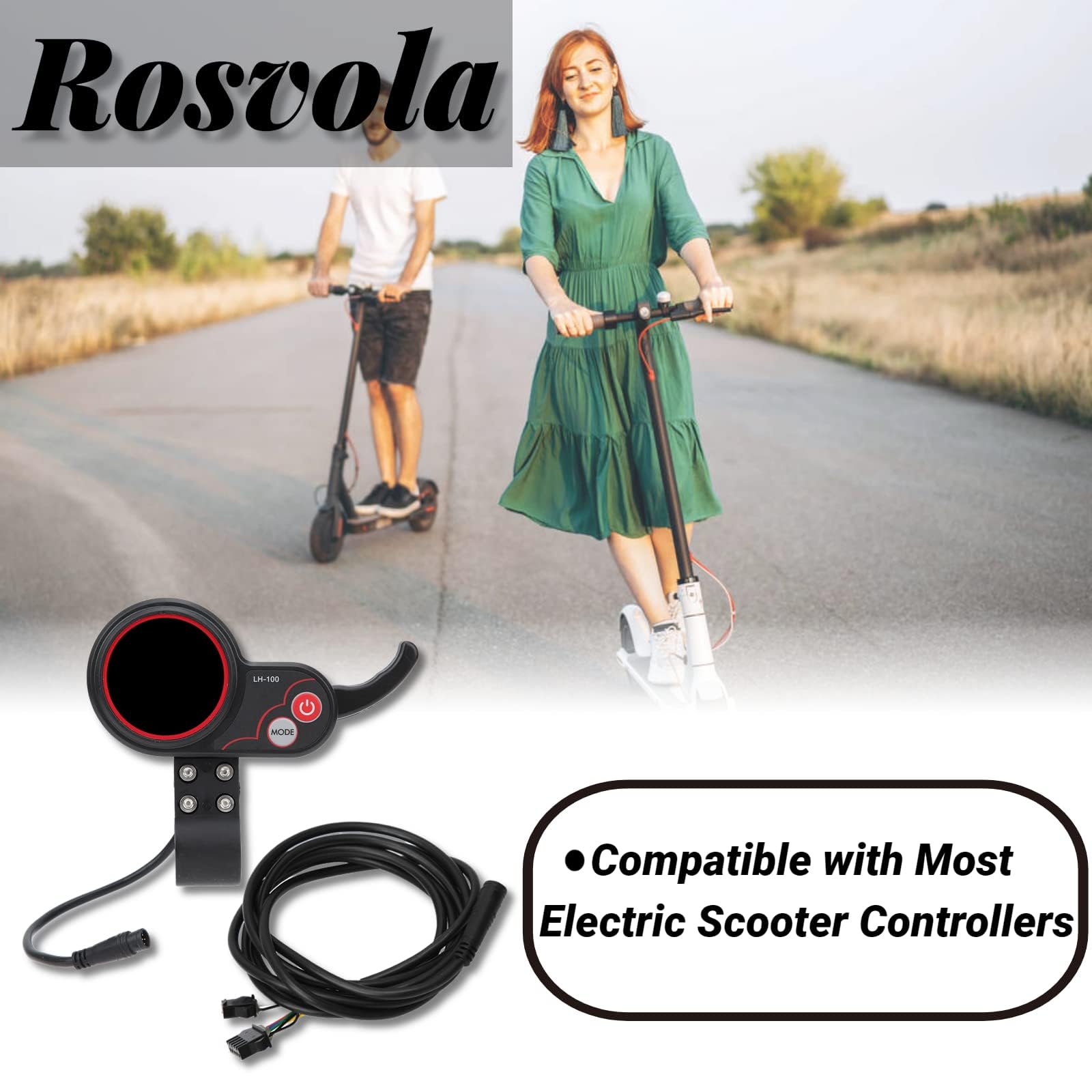 Electric Thumb Throttle, Practical Durability Plastic Thumb Throttle with Display, for Electric Skateboard Electric Scooter Home Use (48V)