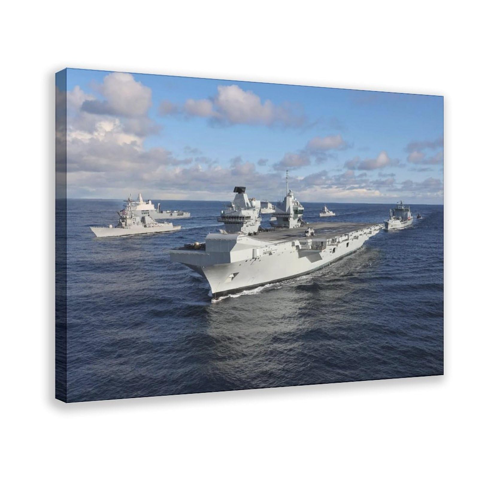 NCUDANK HMS Prince of Wales Aircraft Carrier Canvas Poster Bedroom Decor Landscape Office Room Decor Gift 08x12inch(20x30cm)