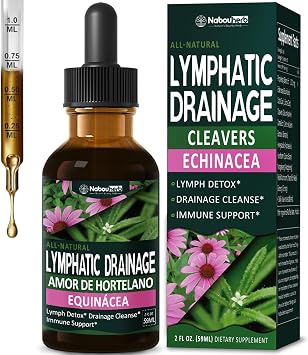 Cleavers Lymphatic Drainage Drops, Herbal Lymph Detox & Immune Support Blend with Echinacea & Cats Claw, Botanical Cleanse Formula, 2 oz