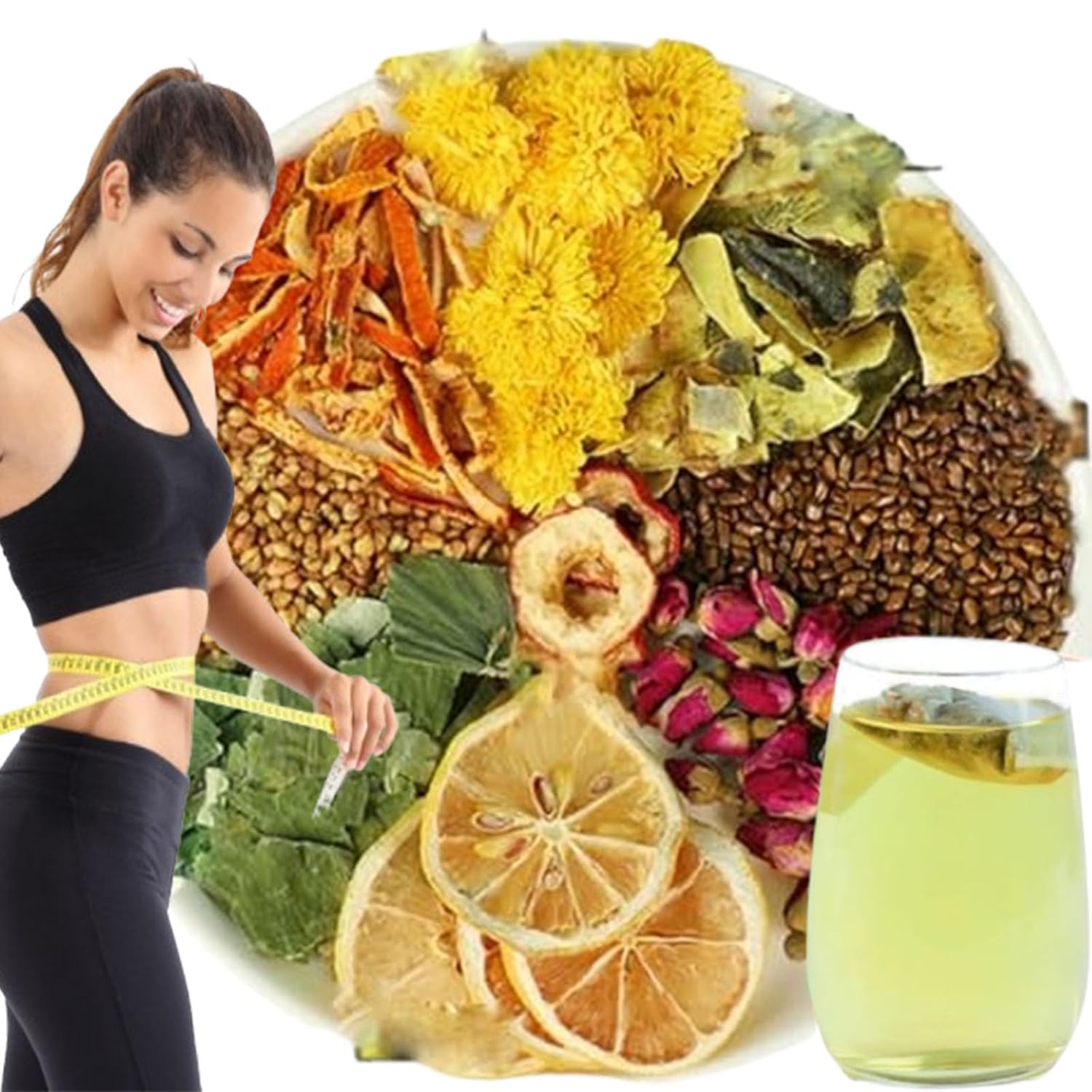 Winter Melon Tea, 150 bags Winter Melon Lotus Leaf Tea, Chrysanthemum, Orange Peel,Cassia Seed,Buckwheat,Hawthorn,Lotus Leaf,Red Rose,9 Ingredients Blend Formula (120 bags)