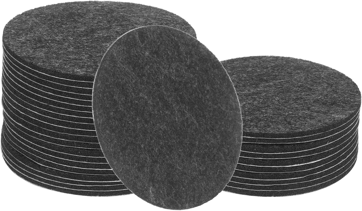 uxcell 32Pcs Non Slip Furniture Pads, 3.5" Round Self Adhesive Felt Bumpers Noise Reducing Furniture Feet Floor Protector for Chairs Tables Furniture Legs (Gray 0.12" Thick)