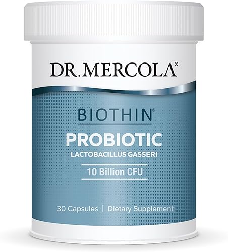 Dr. Mercola Biothin Probiotic - Suplemento de salud digestiva - Apoya el metabolismo saludable - Sin OGM, sin gluten y sin soja - 30 cápsulas de