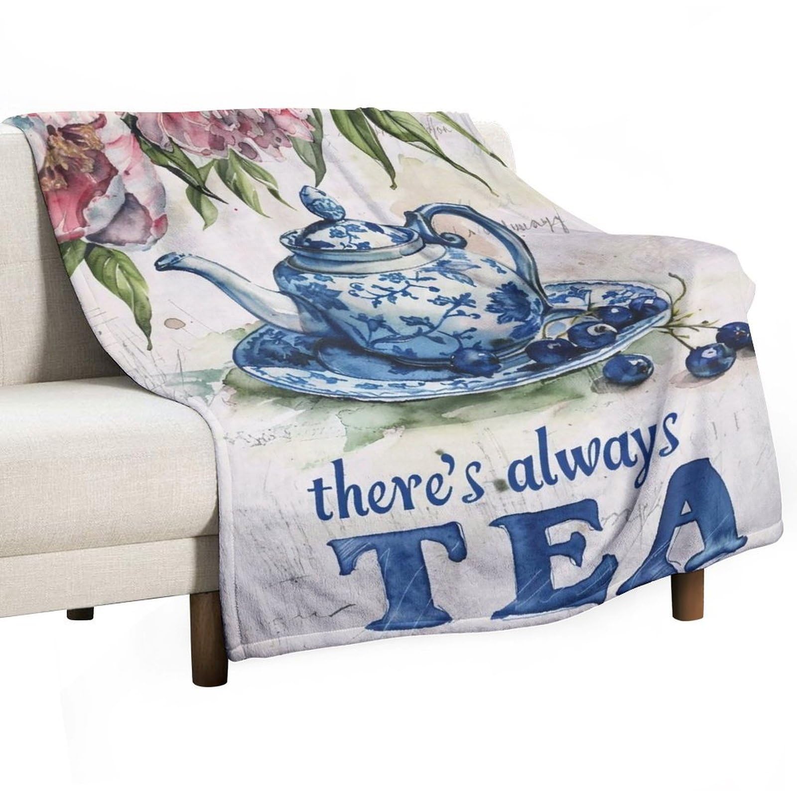 YHGSREUOH Tea-Always-Time_02 Flannel Blankets Fleece Soft Throw Lightweight Plush Gifts for Couch, Bed, Cozy Sofa Plush, Chair, Lovers 138x175cm(55x70in)