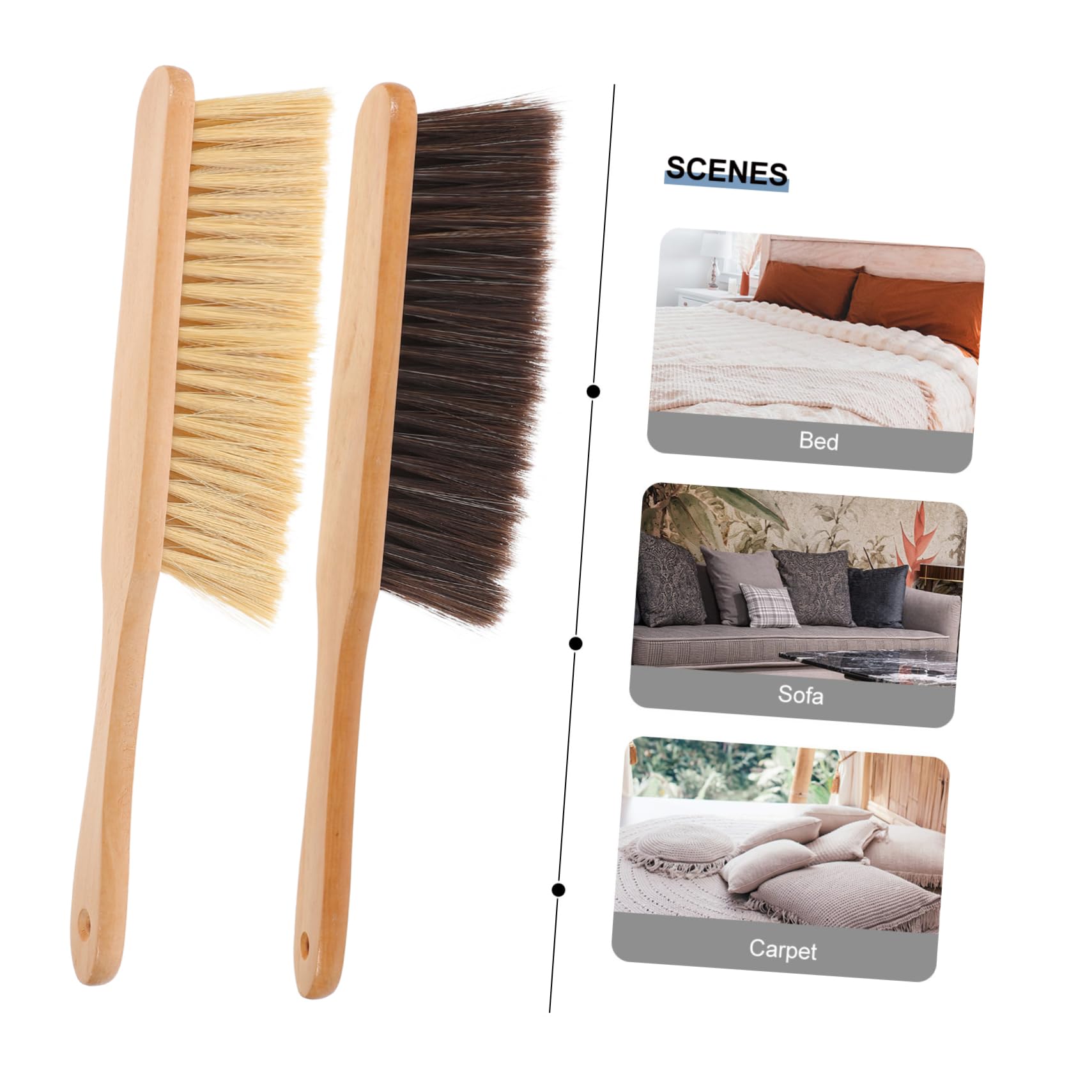 Cabilock 5 Sätze Holzreinigungsbürste Multifunktionale Bettreinigungsbürste Für Staubentfernung An Türen Und Fenstern Für Haushaltsreinigung 2 Stück * 5