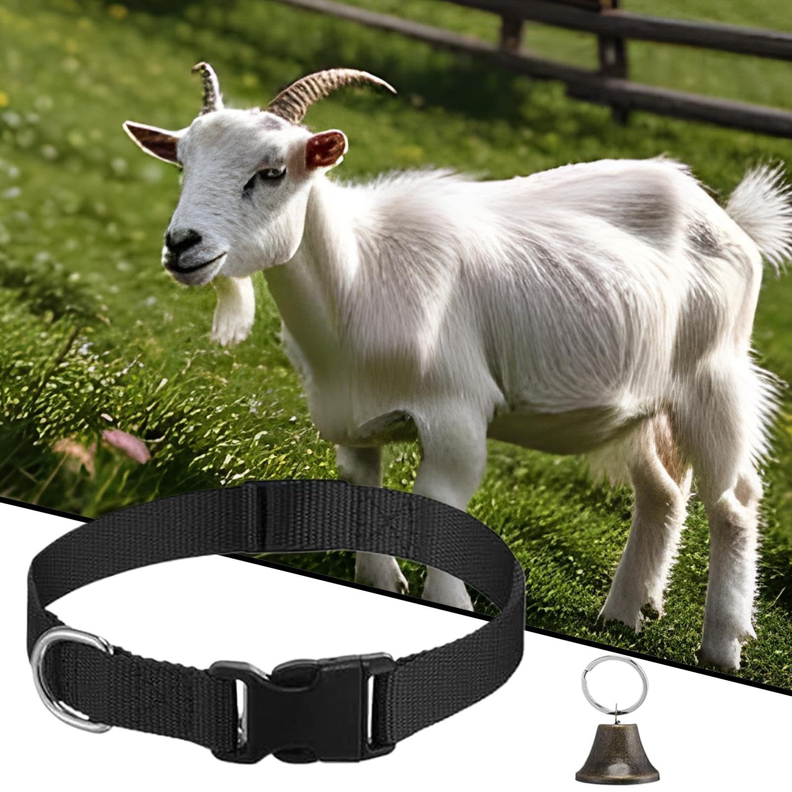 Collier de chèvre - Colliers de Mouton réglables | Anti Perdu la Cloche de pâturage pour Vache pour Animaux de chèvre