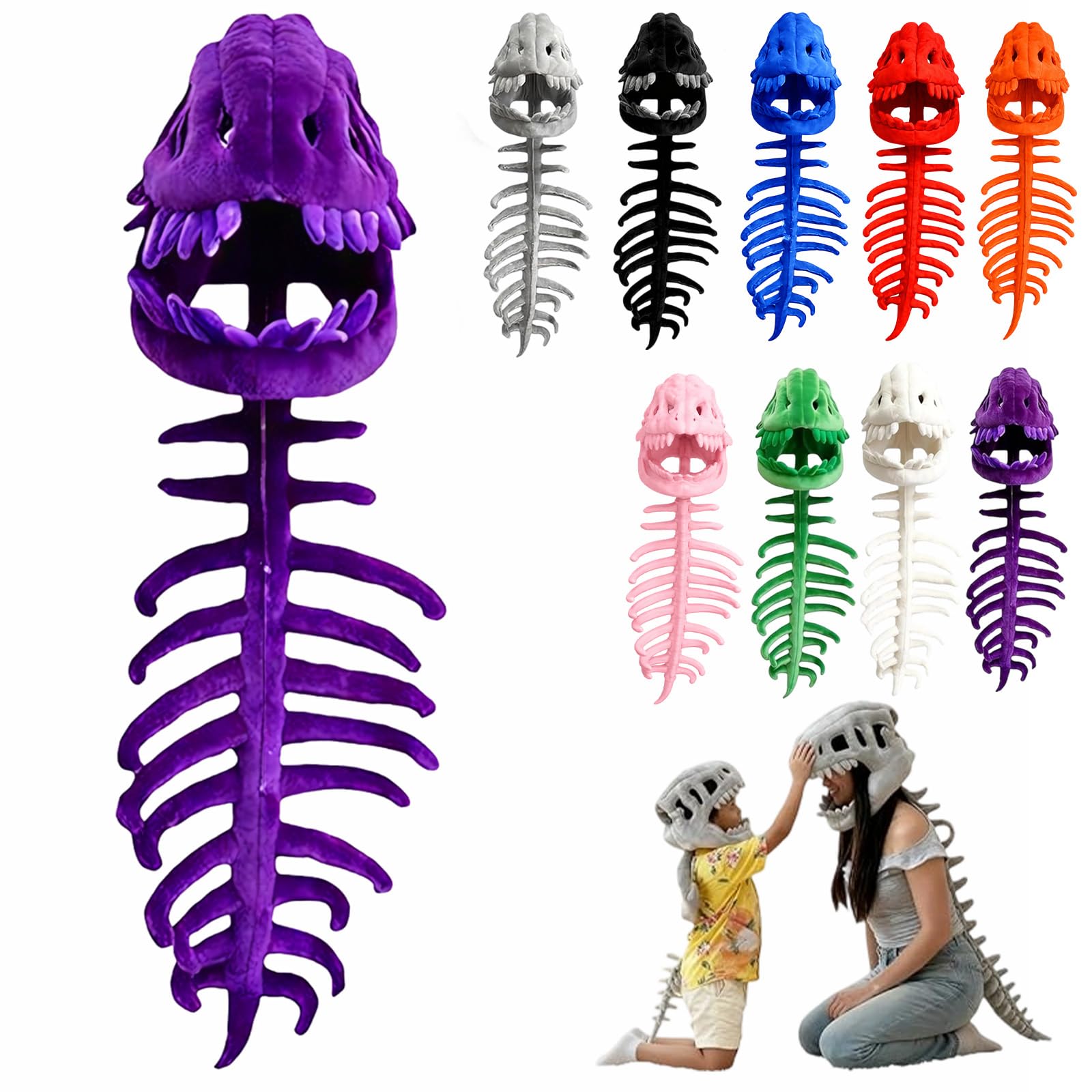 2026 New Dinosaur Skeleton Costume, 3D Spinosaurus Skull Mask & Plush Spine for Dress-Up Play — view 13
