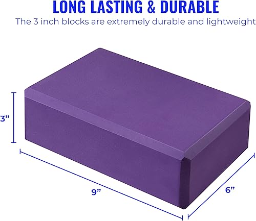 Miniatura 6 de Hello Fit 3" Yoga Block, 10 Pack Bulk EVA Foam Yoga Blocks, Firm and Supportive Yoga Brick, Balance Foam for Stretching, Pilates, and Workout, 3" x