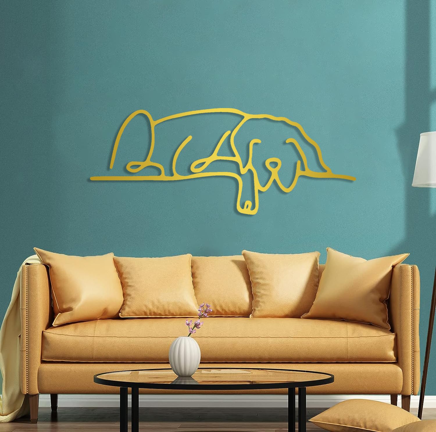 Décoration murale en métal chien noir design moderne silhouette