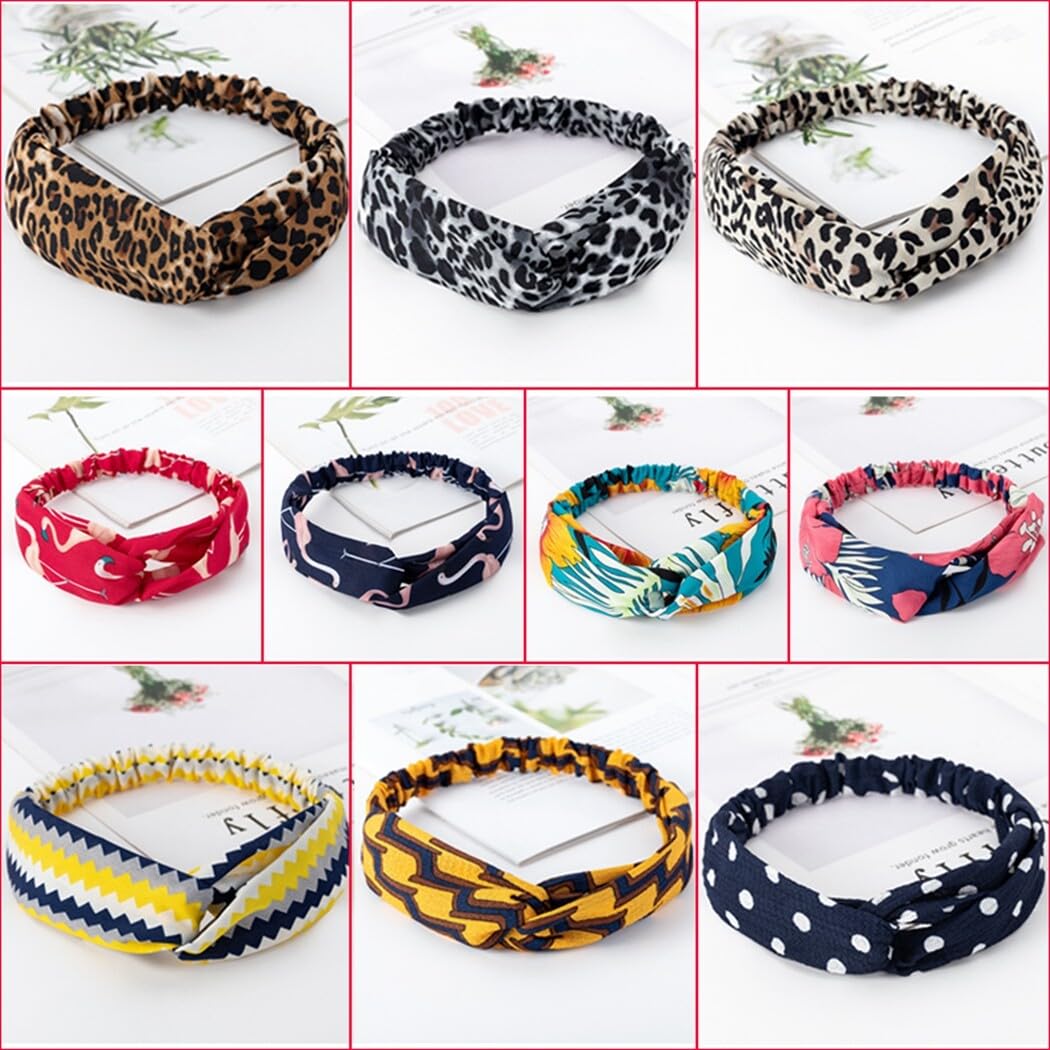 Fascia elastica intrecciata annodata per capelli, stile vintage, 10 pezzi