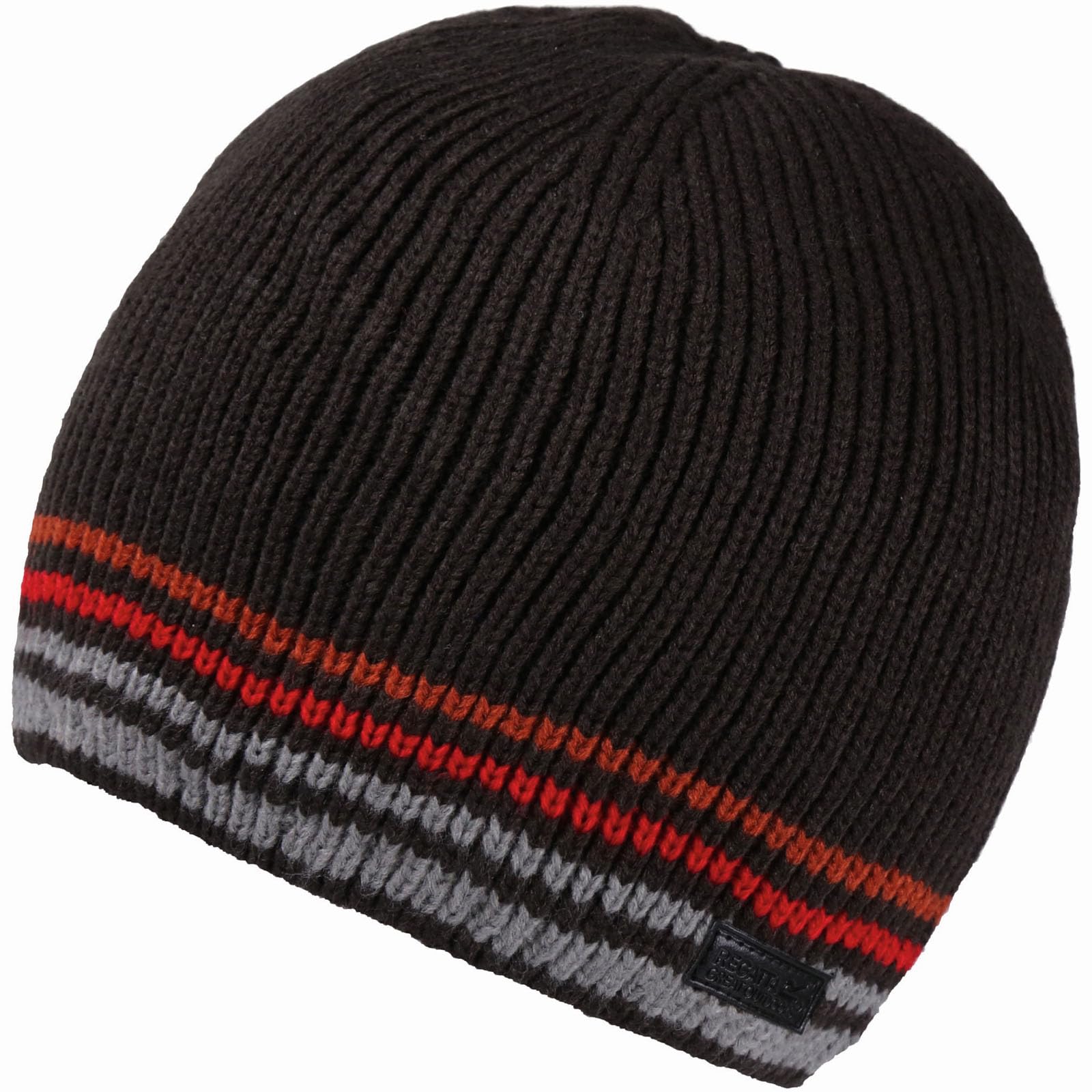 Regatta Mens Balton Warm Winter Fleece Lined Knitted Beanie Hat - Black