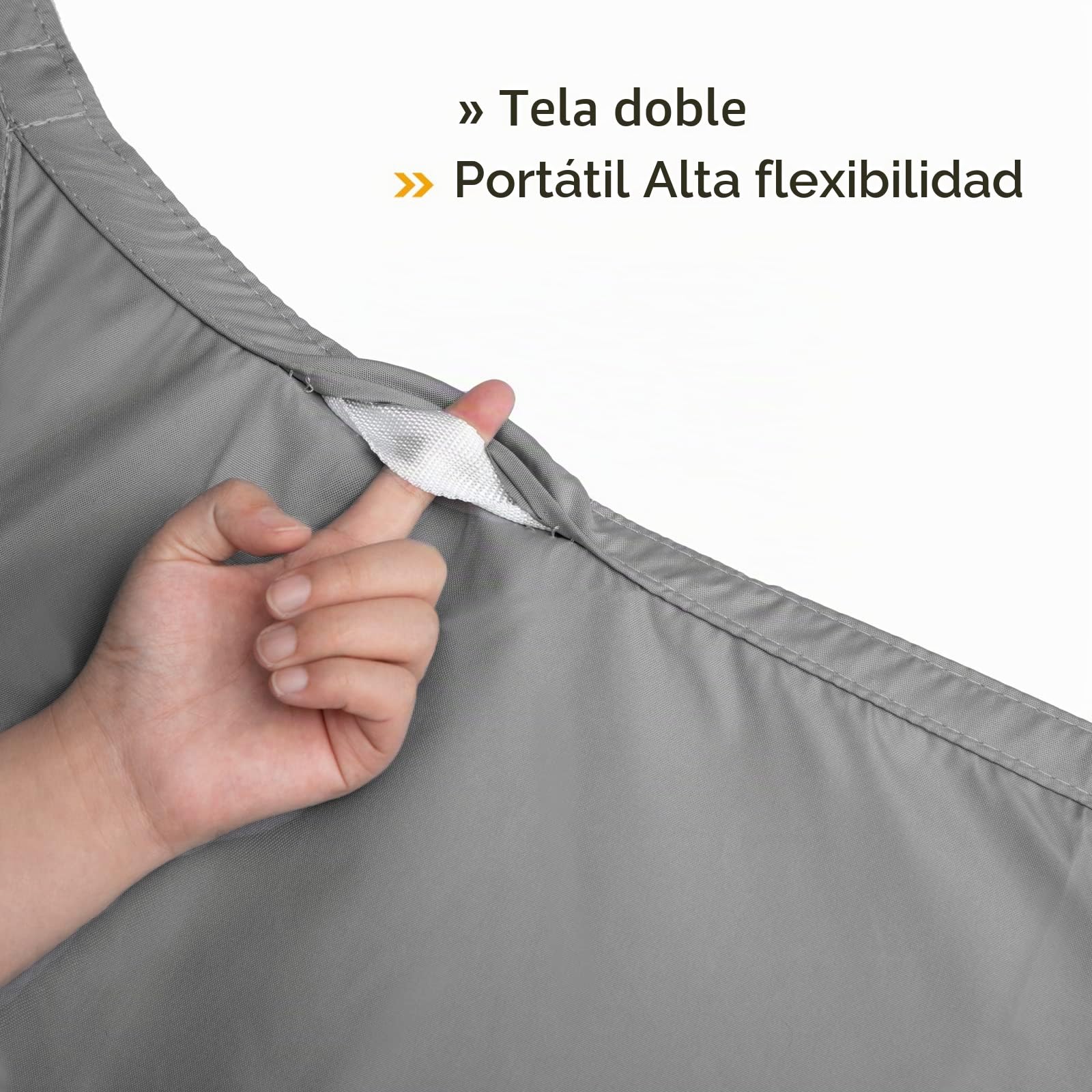 LARMNEE 2 x 3 m PES Vela de Sombra, Toldo Resistente y Transpirable, protección Rayos UV Impermeable, para Jardín, terraza y balcón, Gris Claro ELG23SP02
