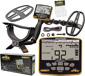 Garrett ACE Apex Metal Detector with 6x11 DD Multi-Flex Viper Search Coil, 20kHz