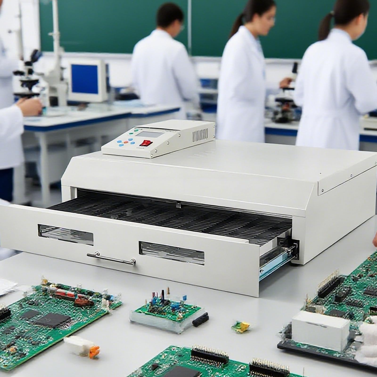 Stacja lutownicza BGA, inteligentne sterowanie ze stałym czasem temperatury, piec cyrkulacyjny gorącego powietrza 0-280℃ do lutowania, wydajna i precyzyjna wydajność