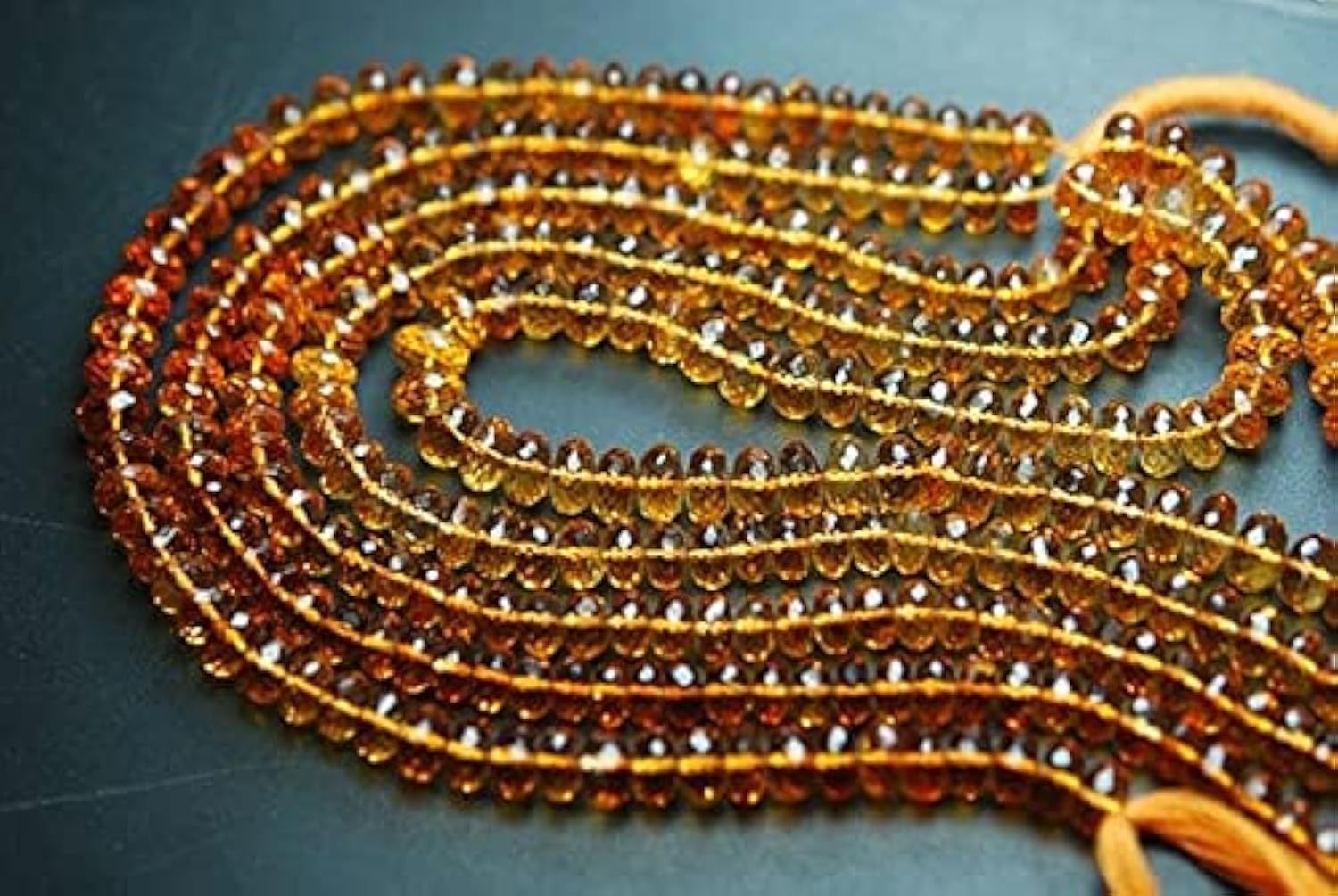 Citrine naturelle micro facettée 5mm perle rondelle pour bijoux