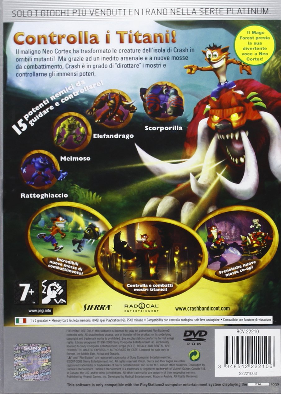 Boîte + Notice Jeu PS2 Crash Of The Titans - Version Française - Bon état
