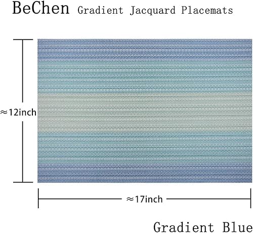 Miniatura 2 de Mantel individual de plástico Bechen, mantel individual lavable antideslizante, para mesa de comer, set de manteles individuales de mesa, se limpia