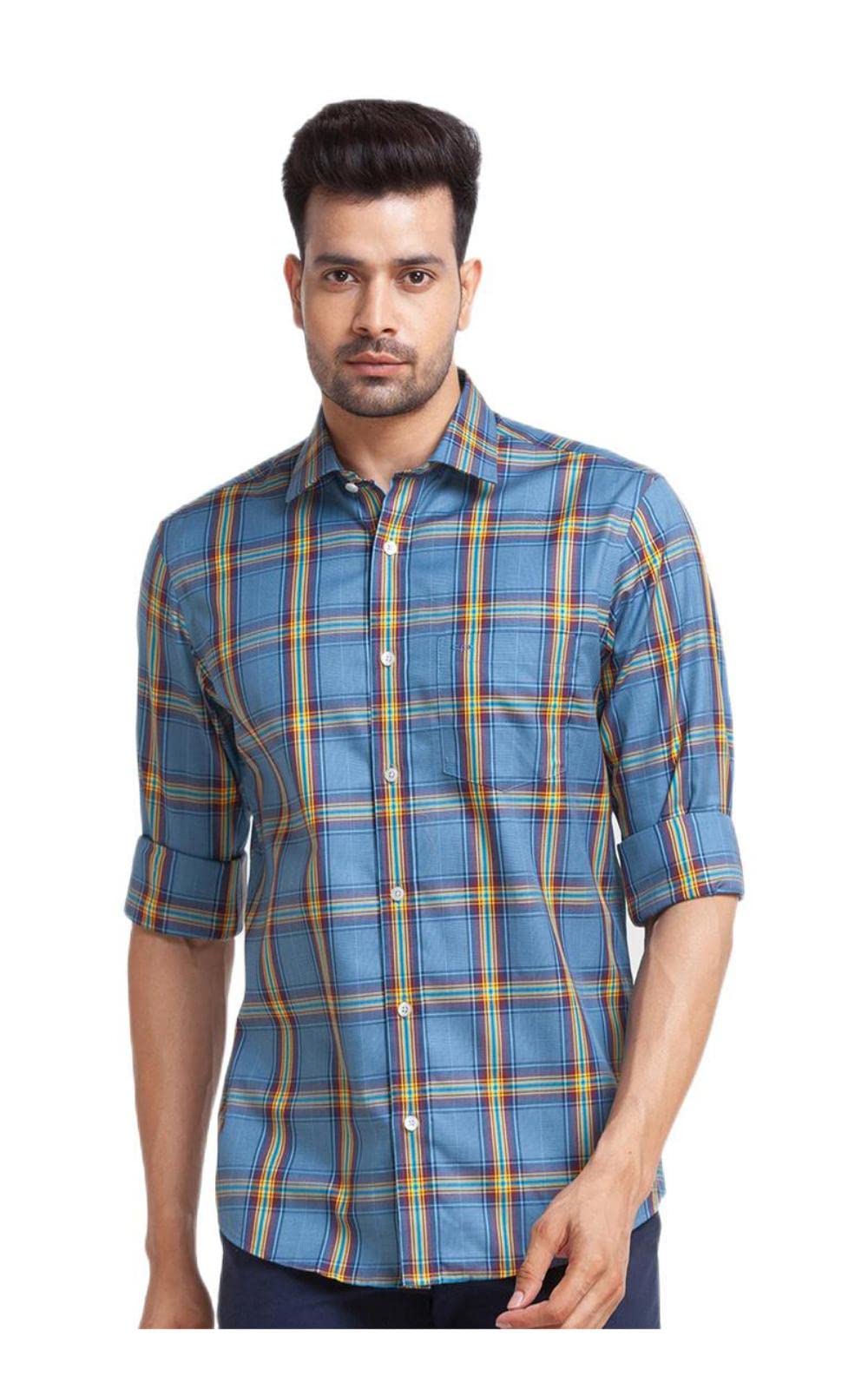 Black Solid Tailored Fit Casual Shirts for Men-image-33
