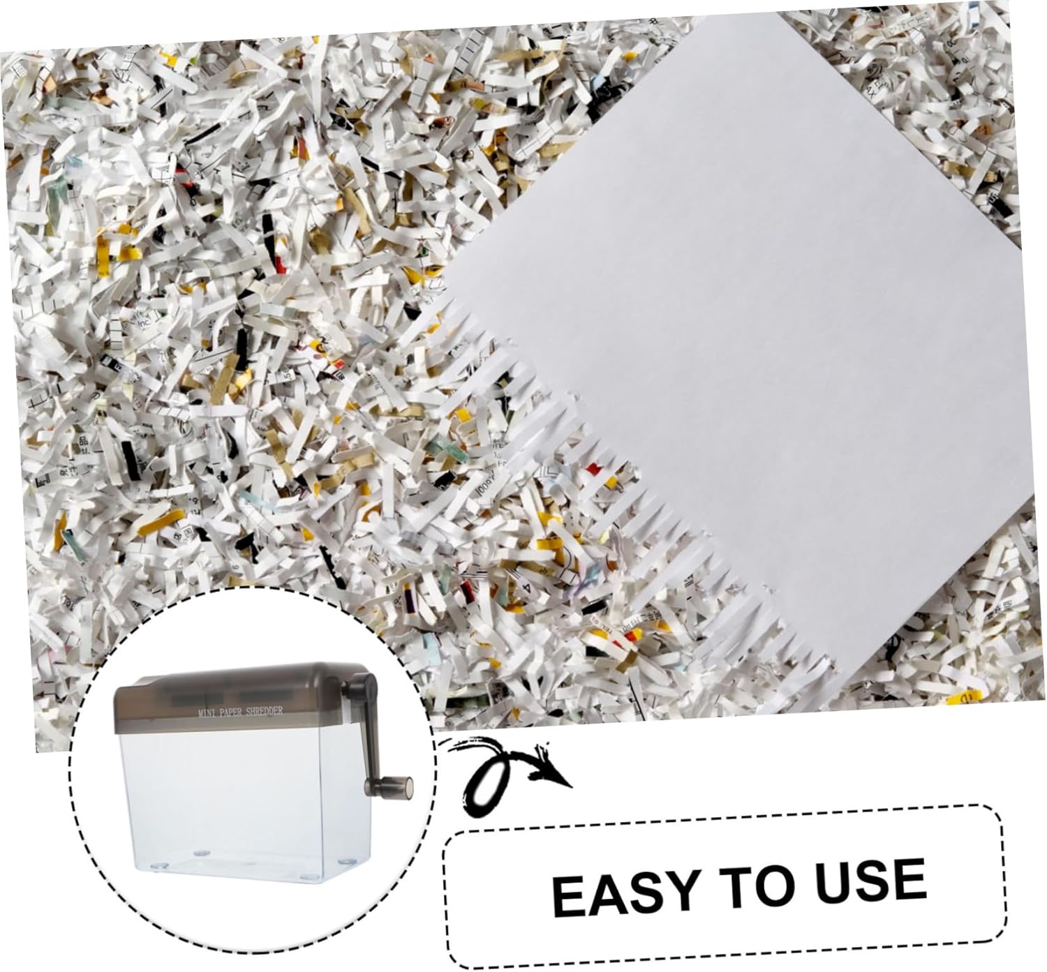 Manual Mini Paper Shredder A6 Size Handheld Desktop Documents Cutter Compact Paper Cutting Tool for Home Office Use