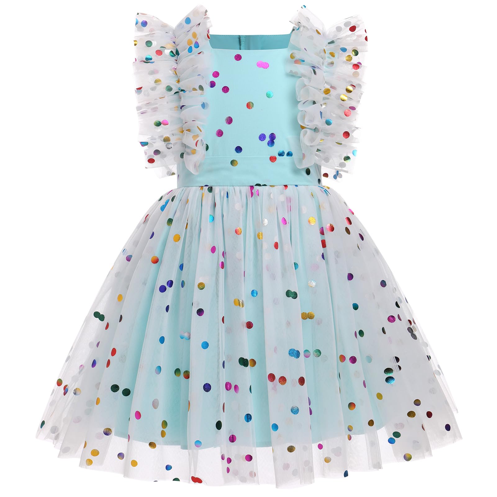 IBTOM CASTLEGirls Birthday Party Dress Butterfly Daisy Polka Dots Embroidery Princess Tulle Wedding Pageant Evening Gown
