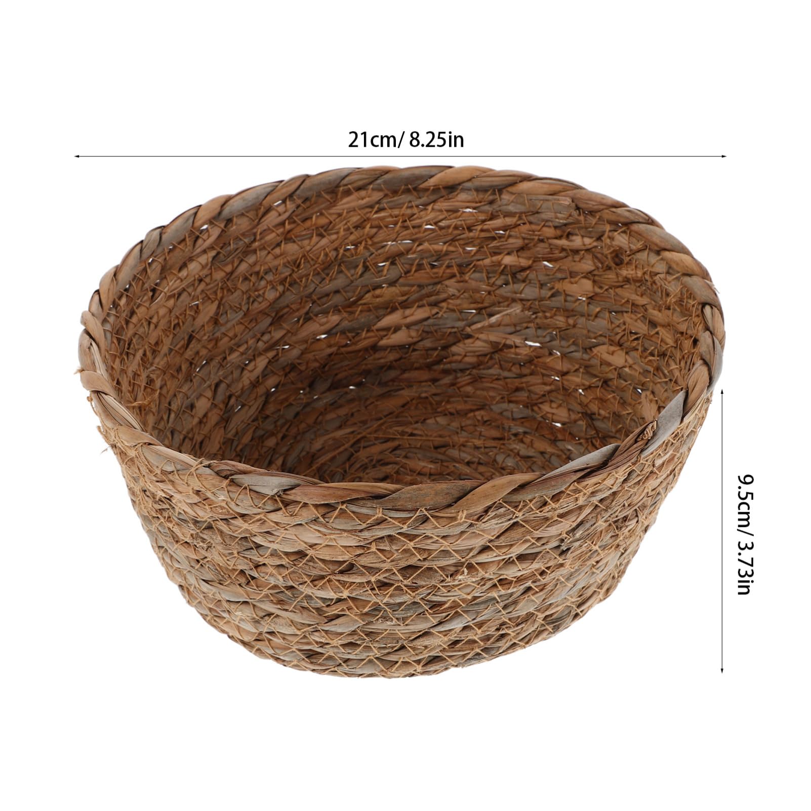 Cabilock Decorative Rattan Storage Bin for Fruit Snacks and Keys Handmade Boho Design Space Saving Organizer for Desk and Living Room