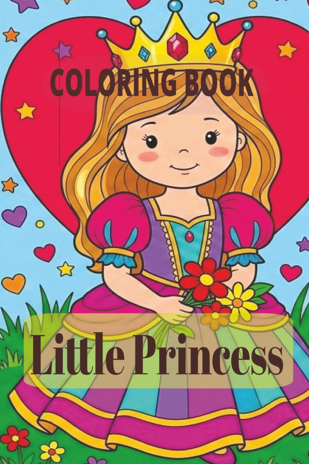 Princess Coloring Book for Girls Ages 3-5: 23 Unique Fairy Tale Illustrations, Single-Sided Pages to Prevent Bleed-Through, 6x9 Format